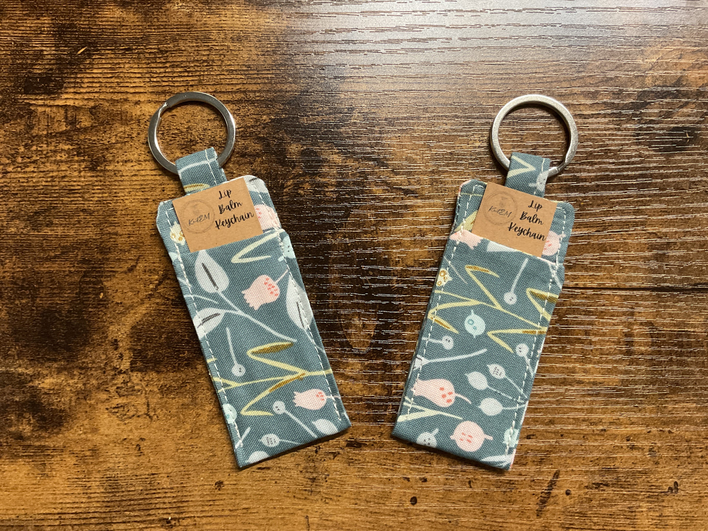 Sage Floral Lip Balm Keychain
