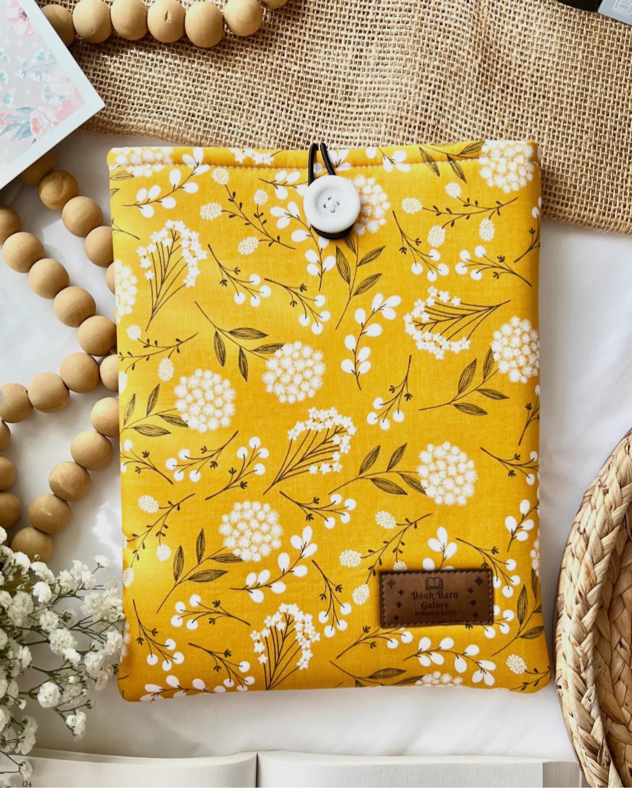 Book Sleeve Mustard Floral (Jumbo)